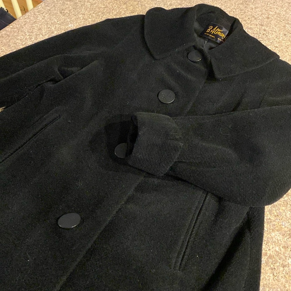 Vintage B. Altman & Co. Lined Long Wool or Wool Blend Black Coat